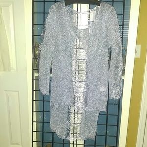 Metallic ripped top